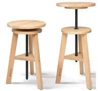 Artina Tabouret à Peindre Rond en Bois d'atelier pivotant réglable