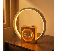 ARTINABS Éveil Lumière, Simulateur d'Aube et Crépuscule avec Anneau Tactile 360°, 12 Couleurs, 30 Sons Naturels, Affichage Variable, Veilleuse Enfant, Snooze, Sleep Timer, Déco, Idée Cadeau