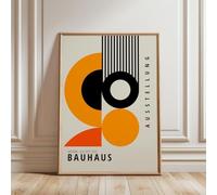 ARTINSPIRIO Poster Impression d'art Bauhaus - Orange (sans cadre) - 70 x 100 cm - Poster de qualité supérieure