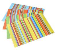 ARTIPICS sets de table «stripes»: 4 couleurs différents, 1 set de table lavable à chaque couleur
