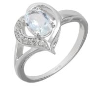 Artipol Bague fabr.européenne style français. Argent rhodié Aigue-marine naturelle - modèle M62-AQ, taille 60