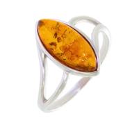 Artipol Bague fabr.européenne style français. Argent rhodié Ambre naturelle - modèle 2627-B, taille 64