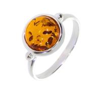 Artipol Bague fabr.européenne style français. Argent rhodié Ambre naturelle - modèle 3034-B, taille 63