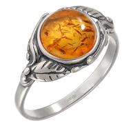Artipol Bague fabr.européenne style français. Argent rhodié Ambre naturelle - modèle 3037-B, taille 49