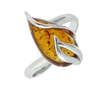 Artipol Bague fabr.européenne style français. Argent rhodié Ambre naturelle - modèle 3805-B, taille 62