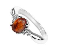 Artipol Bague fabr.européenne style français. Argent rhodié Ambre naturelle - modèle 3822-B, taille 55