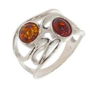 Artipol Bague fabr.européenne style français. Argent rhodié Ambre naturelle - modèle 4613-B, taille 56