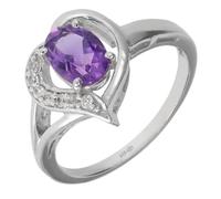 Artipol Bague fabr.européenne style français. Argent rhodié Améthyste naturelle - modèle M62-AF, taille 54