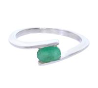 Artipol Bague fabr.européenne style français. Argent rhodié Emeraude naturelle - modèle J19-E, taille 49