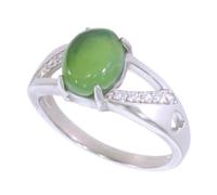 Artipol Bague fabr.européenne style français. Argent rhodié Jade naturelle - modèle 3823-J, taille 48