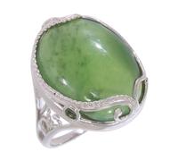 Artipol Bague fabr.européenne style français. Argent rhodié Jade naturelle - modèle 5011-J, taille 61