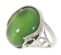 Artipol Bague fabr.européenne style français. Argent rhodié Jade naturelle - modèle 6601-J, taille 58