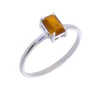 Artipol Bague fabr.européenne style français. Argent rhodié Oeil de tigre naturelle - modèle 2210-OT, taille 50