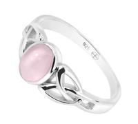 Artipol Bague fabr.européenne style français. Argent rhodié Quartz rose naturelle - modèle 2628-QR, taille 52