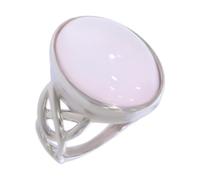Artipol Bague fabr.européenne style français. Argent rhodié Quartz rose naturelle - modèle 6602-QR, taille 52