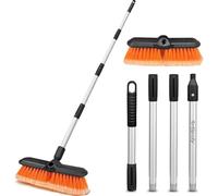 ARTIPOLY Brosse de lavage de voiture 165,1 cm, manche long, brosse de nettoyage douce anti-rayures 25,4 cm, kit portable pour camping-car, camion, maison, revêtement