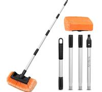ARTIPOLY Brosse de Lavage de Voiture de 160 cm avec Tige d'extension, 30 cm, Douce, Cinq côtés, Brosse de Nettoyage Anti-Rayures pour Camping-Cars, Bateaux, camions, SUV, façades de Maison et Neige