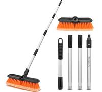 ARTIPOLY Brosse de Lavage de Voiture de 165,1 cm avec Tige d'extension, Brosse de Lavage de Voiture de 25,4 cm, Brosse de Nettoyage de Voiture Anti-Rayures pour Camping-Car, Bateau, Camion, VUS,