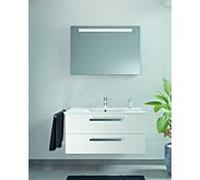 Artiqua BASIC Pro Meubles bloc avec LED Spiegel 843B211087 100cm, avec lavabo Céramique et meuble bas blanc brillant