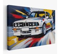 Artis Laboratory Affiche en toile sans cadre inspirée de la BMW E30 M3 Images exclusives pour la décoration de la maison et du bureau - Toile murale 30 x 42 cm