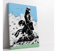 Artis Laboratory Toile tendue prêt à accrocher, Corto Maltese Au revoir reproduction artistique - Kit de montage mural inclus sans cadre, décoration intérieure maison 50x70cm