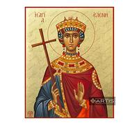 Artis Premium Replicas Icône grecque orthodoxe Saint Hélène dorée (14 x 17 cm)