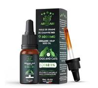 Artisam Huile de Graines de Chanvre Sativa 5% 6000 MG 30 ML | Made in France | Omega 3 6 9 | Huile de Chanvre Certifié Chien et Chat Animaux | Réduit Le Stress Améliore Le Sommeil (Poulet)