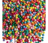 ARTISAMILY Lot de 1100 perles de rocaille en verre de 4 mm pour bracelets, petites perles rondes pour la fabrication de bijoux, colliers de cheville, perles colorées faites à la main pour la