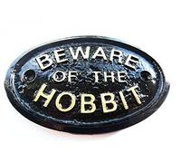 Artisan BEWARE OF THE HOBBIT Plaque murale pour maison ou jardin Noir