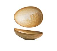 Artisan Ensemble de bols de service en céramique texturés de 22,9 cm/30,5 cm pour cuisine fusion | Passe au micro-ondes et au four | 5 couleurs blanc chaud 760 ml/1300 ml