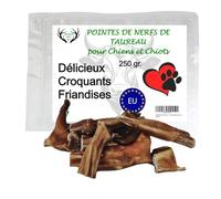 ARTISAN GIFT CO Nerf de Bœuf pour Chien - Friandises Naturelles pour Chiens - 100% Viande délicieuse séché, adaptées au régime Barf - Pointes de Nerf de Taureau - Pack Écpnomie 250 GR