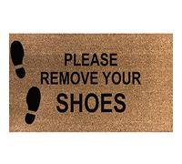 ARTISAN KISS Paillasson en fibre de coco imprimé « Please remove your shoes » 70 x 40 cm