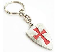 Artisan Pewter Porte-clés Bouclier Chevaliers Templiers Knights Templar en étain avec Pochette Cadeau