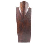 Artisanal Buste - Présentoir à Colliers en Bois Massif Chocolat H35cm