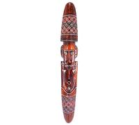 Artisanal Grand Masque en Bois Africain 100cm Motif Fumeur de Pipe.