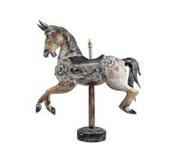 Artisanal Statue Cheval de carrousel en Bois 50cm décoration rétro Vintage.