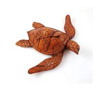 Artisanal Statue Tortue et Son bébé. Sculpture sur Bois