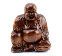 Artisanal Statuette du Bouddha Chinois en Bois sculpté 11cm