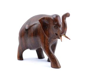 Artisanal Statuette éléphant en Bois sculpté 10cm