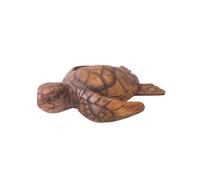 Artisanal Statuette Tortue Marine 15cm en Bois Massif sculpté Main