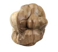 Artisanal Yogi Libérateur en Bois Massif Brut sculpté Main 15cm