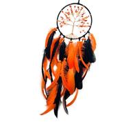 Artisanat Cristal Pierre Vie Arbre Attrape-rêves avec Plumes Pour Fête d'Halloween Positive Suspensions Murales Décors Attrape-rêves paisible