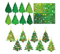 Artisanat d'arbre de Noël | Autocollants décoratifs interactifs | Décoration de Noël en carton, pour maison, mur, appartement, intérieur pour tout-petits de 3 ans et plus
