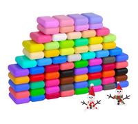 artisanat de Noël enfants 72 couleurs pâte auto-durcissante, Lot de 12 kits de bricolage de Noël pour enfants - kit complet bonhomme de neige blanc, activité manuelle créative avec accessoires