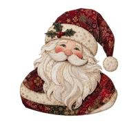 Artisanat de tissu de patch de Noël - Ornement appliqué en festif | Ensemble d'artisanat de de noël, père noël, pour débutants et passionnés, fenêtre de cheminée murale, fêtes