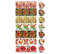 Artisanat de ukrainisches, oeufs de Pâques Dingue. Fleurs et Oiseaux de petrekov. N ° 6 suffit pour 7 œufs