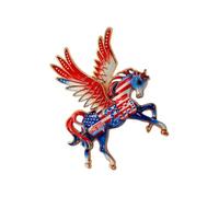 Artisanat détaillé pour le jour de l'indépendance des Américains - 250e anniversaire - Accessoires pour vêtements formels et décontractés - Épingle cheval volant sur le thème de l'indépendance