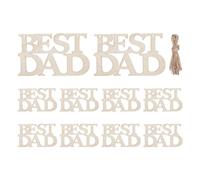 Artisanat en bois brut Best Dad, artisanat de fête des pères pour, lettres décoratives pour la fête des pères, décorations créatives en bois, ornements en bois pour la fête des pères