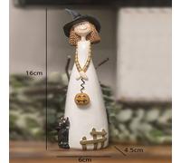 Artisanat en résine de décoration de sorcière d'Halloween,chapeau de sorcière,chat,fantôme,corbeau et Aliments,figurine d'Auckland pour les vacances et les ornements de fête #F