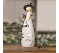 Artisanat en résine de décoration de sorcière d'Halloween,chapeau de sorcière,chat,fantôme,corbeau et Aliments,figurine d'Auckland pour les vacances et les ornements de fête #E